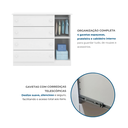 Ver imagem 6 de Cômoda Infantil 100% MDF 4 Gavetas e 1 Porta com Cabideiro Lívia Branco