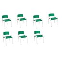 Ver imagem 1 de Kit 7 Cadeiras Infantil Iso, Escola, Base Branco- Verde Escuro
