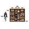 Guarda Roupa Casal 100% Mdf 2 Portas 4 Gavetas - Orion-cumaru/ripado 3d - Móveis Novo Horizonte - 5