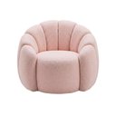 Ver imagem 4 de Poltrona Decorativa Curva Orgânica Serena Bouclê Rosê - Montanari'S Decor