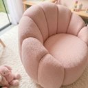 Ver imagem 3 de Poltrona Decorativa Curva Orgânica Serena Bouclê Rosê - Montanari'S Decor