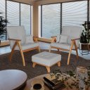 Ver imagem 1 de Kit 2 Poltrona Giovana com puff linho Bege Ideal Moveis