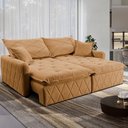 Ver imagem 1 de Sofá sem Caixa Retrátil 1,80m Softgel Sublime Boucle Caramelo Cama Inbox