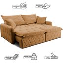 Ver imagem 3 de Sofá sem Caixa Retrátil 1,80m Softgel Sublime Boucle Caramelo Cama Inbox