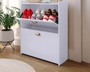 Ver imagem 3 de Sapateira Closet Moderna 2 Compartimentos, Branca, Puxadores Rose Gold, Corredor Quarto, Armário Par