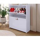 Ver imagem 3 de Sapateira Closet Moderna 2 Compartimentos, Branca, Puxadores Rose Gold, Corredor Quarto, Armário Par