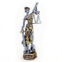Ver imagem 2 de Dama da Justiça Direito Deusa Têmis Estatua Resina - Dourado e Prata