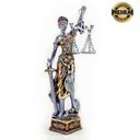 Ver imagem 1 de Dama da Justiça Direito Deusa Têmis Estatua Resina - Dourado e Prata