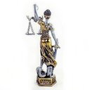 Ver imagem 3 de Dama da Justiça Direito Deusa Têmis Estatua Resina - Dourado e Prata