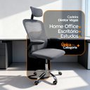 Ver imagem 3 de Cadeira de Escritório Diretor Oficial Vegas com Apoio - Cinza Preto + E-book