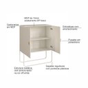 Ver imagem 6 de Balcão Buffet 90cm 2 Portas Orgânico Pé Metal Luna BP Offwhite