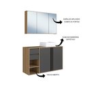 Ver imagem 7 de Gabinete de Banheiro Suspenso 110cm com Espelheira 3 Portas Antônia Ii com Cuba Mel/Grafite