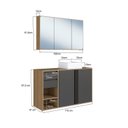 Ver imagem 3 de Gabinete de Banheiro Suspenso 110cm com Espelheira 3 Portas Antônia Ii com Cuba Mel/Grafite