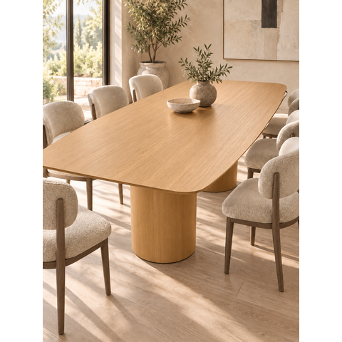 Mesa de Jantar Retangular 200x120cm Duo Cone - Carvalho Avenna