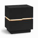 Ver imagem 2 de Mesa de Cabeceira 60cm com LED 100% MDF 2 Gavetas Lumiar Linha Alta Moderna Lateral:Preto