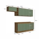 Ver imagem 3 de Armário de Cozinha Completa 100% Mdf 300cm Nogueira/verde Celeste Kappesberg