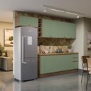 Ver imagem 5 de Armário de Cozinha Completa 100% Mdf 300cm Nogueira/verde Celeste Kappesberg