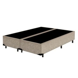 Base Box Casal Bipartido HomeQueen Suede Bege 40x138x188 - 1