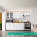 Ver mais imagens de Cozinha Armario 5 Peças Cristaleira Balcao com Tampo 270 cm Unna Branco Poliman