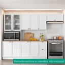 Ver imagem 2 de Cozinha Armario 5 Peças Cristaleira Balcao com Tampo 270 cm Unna Branco Poliman