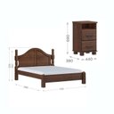Ver imagem 3 de Conjunto Cama Quenn 1,60m + 2 Mesas de Cabeceira 100% Madeira Maciça - Linha Ouro Finestra Móveis Marrom/Café