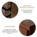Ver imagem 6 de Conjunto Cama Quenn 1,60m + 2 Mesas de Cabeceira 100% Madeira Maciça - Linha Ouro Finestra Móveis Marrom/Café