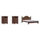 Ver imagem 2 de Conjunto Cama Quenn 1,60m + 2 Mesas de Cabeceira 100% Madeira Maciça - Linha Ouro Finestra Móveis Marrom/Café