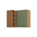 Ver imagem 1 de Armário Cozinha Modulado Canto Reto Vibra T652 C/ 1 Porta 98cm Canela/verde Pistache Lacca