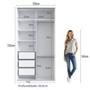 Ver imagem 3 de Guarda Roupa Solteiro com Espelho 2 Portas de Correr Rc2005 Linha Roupeiros Emovell