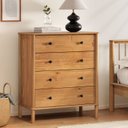 Ver imagem 4 de Cômoda para Quarto Escandinava 4gav Telescópicas Madeira Apoana Freijó Idimex
