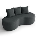 Ver imagem 5 de Sofá 2 Lugares Orgânico 160cm com Almofadas Benin Bouclê Preto B03 - D’Rossi