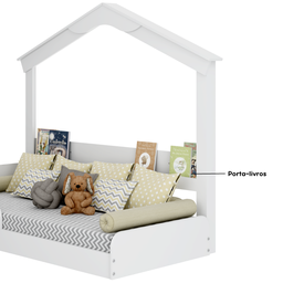 Cama Mini Montessori Com Casinha Porta-Livros  - 7