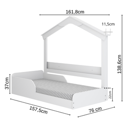 Cama Mini Montessori Com Casinha Porta-Livros  - 8