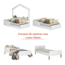 Ver imagem 4 de Cama Mini Montessori com Casinha Porta-Livros Branco