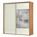 Ver imagem 1 de Guarda Roupa Casal com Espelho 223cm 2 Portas 100% MDF TW602E Freijó/Off White - Dalla Costa