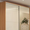 Ver imagem 3 de Guarda Roupa Casal com Espelho 223cm 2 Portas 100% MDF TW602E Freijó/Off White - Dalla Costa
