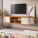 Ver imagem 1 de Rack Suspenso Algarve Tvs até 75” Cinamomo Off White 289139 Madetec