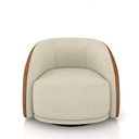 Ver imagem 6 de Kit 2 Poltronas Decorativas Jenny Base Giratória em Metal Preto Bouclê Off White/caramelo G45 - Gran
