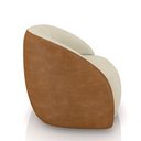 Ver imagem 7 de Kit 2 Poltronas Decorativas Jenny Base Giratória em Metal Preto Bouclê Off White/caramelo G45 - Gran