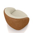 Ver mais imagens de Kit 2 Poltronas Decorativas Jenny Base Giratória em Metal Preto Bouclê Off White/caramelo G45 - Gran
