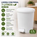 Ver imagem 5 de Lixeira com Pedal Branca Cesto de Lixo 7 Litros Banheiro Cozinha Escritorio Lavabo com Tampa Vintage