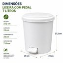 Ver imagem 6 de Lixeira com Pedal Branca Cesto de Lixo 7 Litros Banheiro Cozinha Escritorio Lavabo com Tampa Vintage