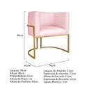 Ver imagem 4 de Kit Divã Luna 160cm Lado Direito e 02 Poltronas Base de Ferro Dourado Suede Doce Sonho Móveis Rosa B