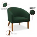 Ver imagem 3 de Poltrona Sala Decorativa Stella Pé Madeira Trapézio Castanho Bouclê Verde D03 - D’Rossi
