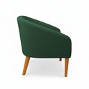 Ver imagem 5 de Poltrona Sala Decorativa Stella Pé Madeira Trapézio Castanho Bouclê Verde D03 - D’Rossi