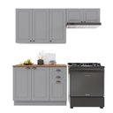 Ver imagem 2 de Cozinha Modulada Compacta Americana 100% MDF 200cm com Rodapé Provence Multimóveis Crink-CPT010