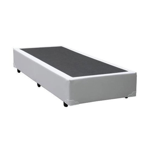 Base Box Solteirão King Blindado Sintético Branco 203x96x40xm