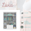 Ver imagem 5 de Guarda-Roupa Infantil 100% MDF 4 Portas e 2 Gavetas Lívia Branco