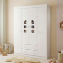 Ver imagem 1 de Guarda-Roupa Infantil 100% MDF 4 Portas e 2 Gavetas Lívia Branco