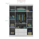 Ver imagem 5 de Guarda Roupa de Bebê Infantil 4 Portas 2 Gavetas Helena